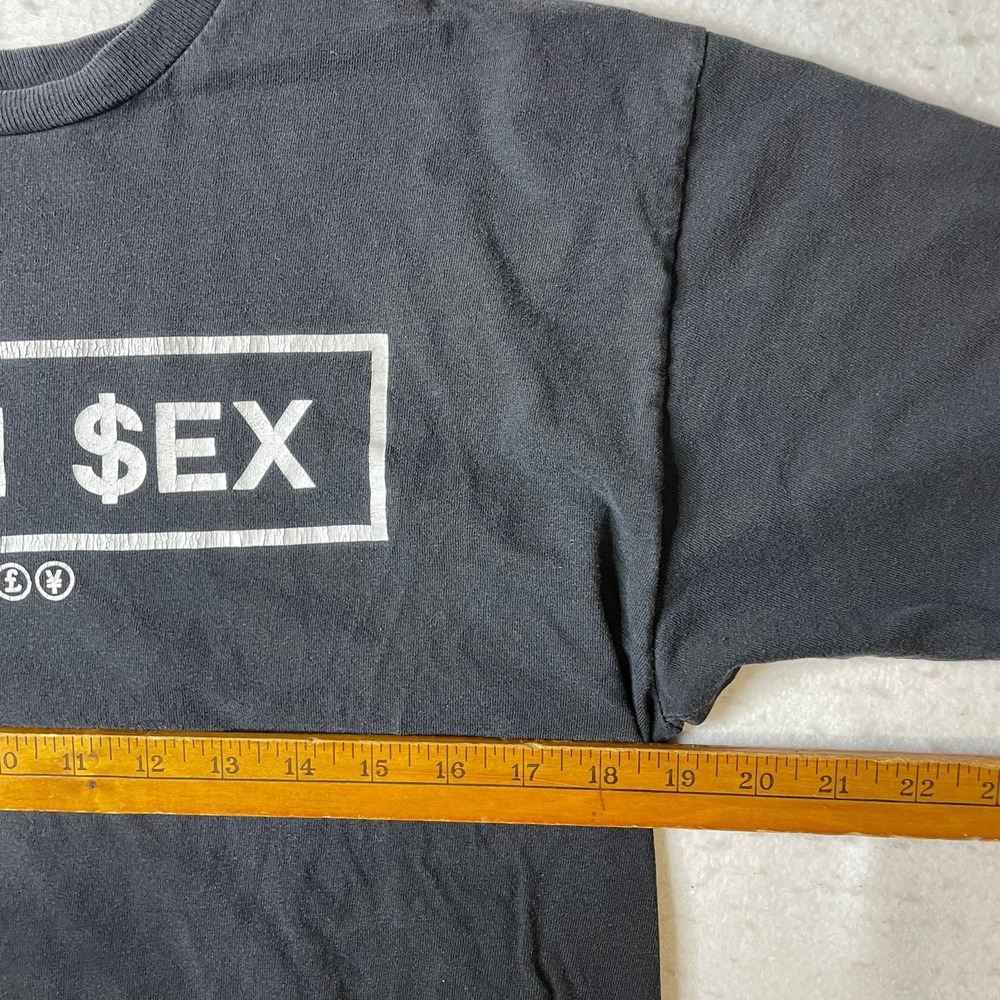 Kream Rich Sex Graphic T-Shirt Mens Medium Black Short Sleeve Crew Neck Cotton - Picture 5 of 6